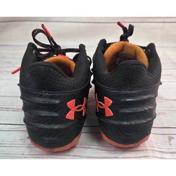 Under Armour 6y Black Orange Phoenix Fire Football Cleats - Picture 4 of 8